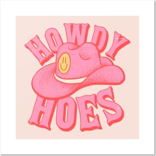 HOWDY HOES | Preppy Aesthetic | Creamy Pink Background Posters and Art